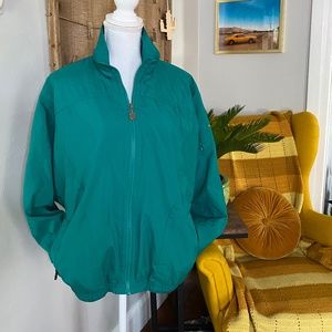 VINTAGE Kaelin Ski Green Windbreaker Bombe…